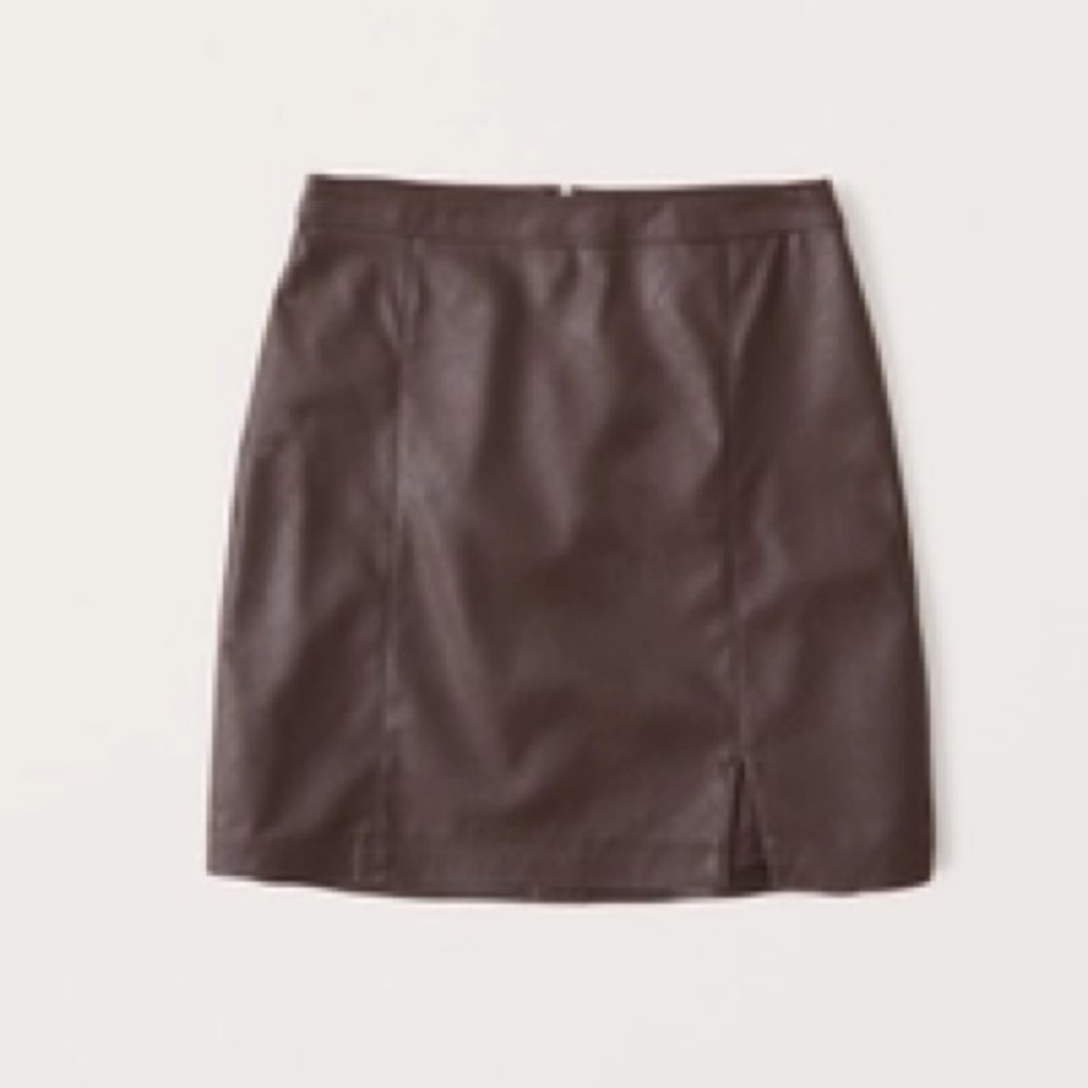 Abercrombie Brown Faux Leather Skirt